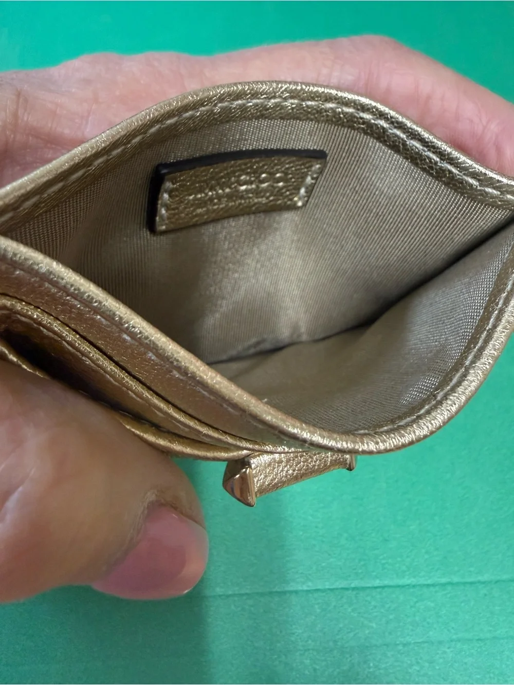 Gold Quilted Jimmy Choo Card Holder - never used